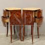 Pair of antique wavy and inlaid Napoleon III bedside tables