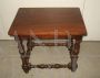 Vintage walnut coffee table with spool legs, early 20th century