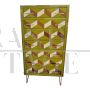 Tallboy dresser with optical colored glass tiles