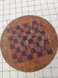 Antique round snap top table with inlaid chessboard, 19th century