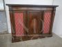 Vintage 1950s walnut three-door bookcase sideboard