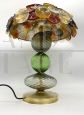 Design table lamp in hand-crafted multicolored Murano glass