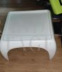 Space age design coffee table in white fiberglass, 70s