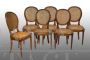 Set of six antique Napoleon III medallion chairs in Vienna straw