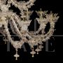 Large Rezzonico chandelier in crystal and gold Murano glass with 42 lights