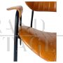 Pair of armchairs by Gastone Rinaldi for RIMA in brown imitation leather