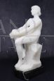 Art Deco woman sculpture in white marble