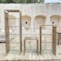 Large Marango bookcase by Alberto Smania in bamboo, brass and leather