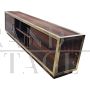 TV stand sideboard in briar wood and brass