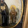 Antique painting on onyx from the 17th century with Santa Francesca Romana and angel