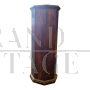 Antique octagonal column in walnut and walnut briar