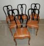 Set of 6 Chippendale style upholstered 50's chairs