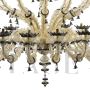 Golden Murano glass chandelier with black elements