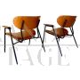 Pair of armchairs by Gastone Rinaldi for RIMA in brown imitation leather