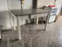 Vintage kitchen table with gray marble top