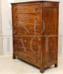 Antique walnut tallboy dresser from the Empire period - 1800s