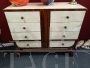 Vintage art deco chest of drawers in rosewood and ivory parchment