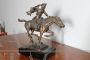 Antique bronze sculpture with Bersagliere on horseback from the late 19th century