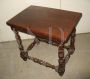 Vintage walnut coffee table with spool legs, early 20th century