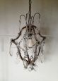 Vintage Maria Theresa style chandelier with crystal drops, 1950s