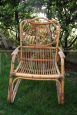 Set of armchairs and table in wicker