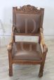 Pair of Renaissance style armchairs in carved walnut, late 19th century