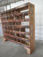 Raised fir industrial shelving unit from 1970s