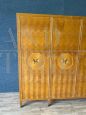 1950s wardrobe with 4 doors in herringbone wood, attributable to Paolo Buffa