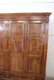 Large antique 4-door walnut wardrobe from the 19th century