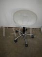 Vintage stool with padded seat in white skai, 1980s