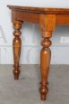 Antique rustic small table with turned legs, 19th century