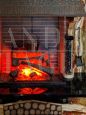 Vintage bar cabinet in the shape of a fireplace, 1960s