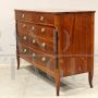 Antique Directoire dresser in walnut with 5 drawers, Italy 18th century