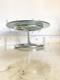 Coffee table by Giotto Stoppino in metal tubing and smoked glass, Italy 1970s