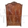 Pair of antique 19th century wardrobes with two doors in carved walnut