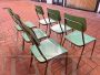 Set of 6 vintage green Formica chairs, Italy 1970s