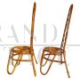 Pair of Bonacina bamboo chairs with high backrest, 1960s