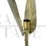 Pair of floor lamps with polished brass leaves