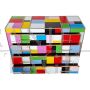 Dresser with 4 drawers in multicolored mosaic glass