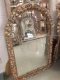 Antique gilded and hand-carved mirror with fruit