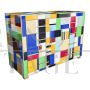 Design dresser covered with multicolored Murano glass tiles