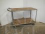 Vintage iron and wood workshop trolley from the 1960s      