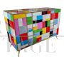 Dresser with 4 drawers in multicolored mosaic glass