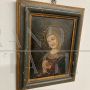 Antique oil on copper painting from the 17th century depicting the Sorrowful Virgin