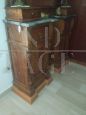 Pair of antique bedside tables from the late 19th century with gray marble top