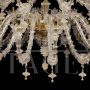 Large Rezzonico chandelier in crystal and gold Murano glass with 42 lights