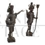 Pair of antique candlesticks with Venetian Moors in bronze, 20th century