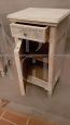 Pair of lacquered shabby bedside tables