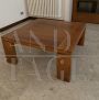 Vintage square living room coffee table in Italian walnut wood