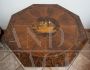 Antique Empire side table in walnut briar with drawer and inlay on the top